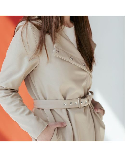 RainSisters Natural Neutrals Short Coat With Trapeze Cut