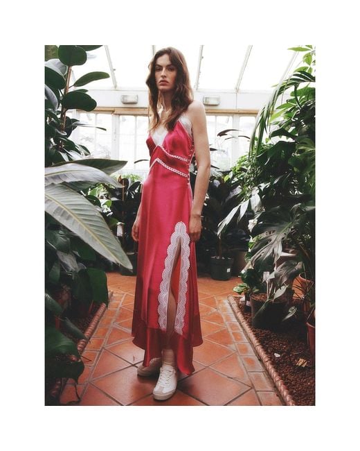 Lisa The Label Pink Le Jardin Ruby Rose Slip Dress