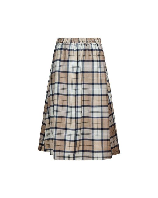 NUMBAT Gray Rosamund Tartan Wool Skirt