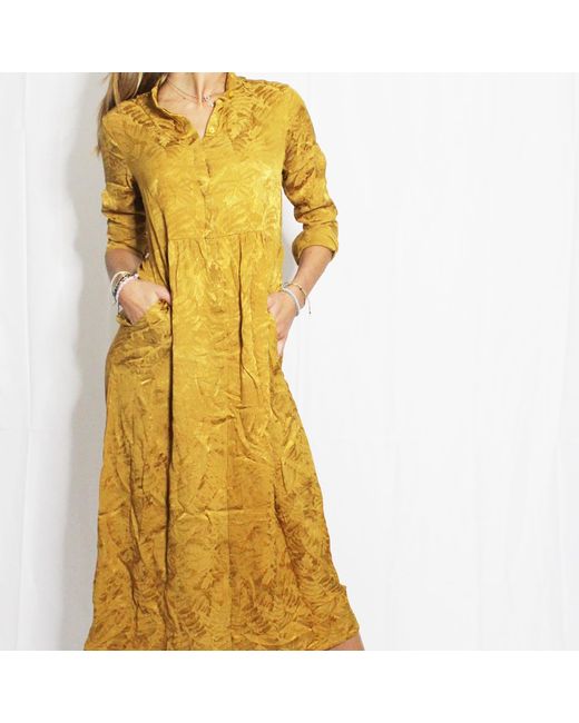 Boutique Kaotique Yellow Silk Dress
