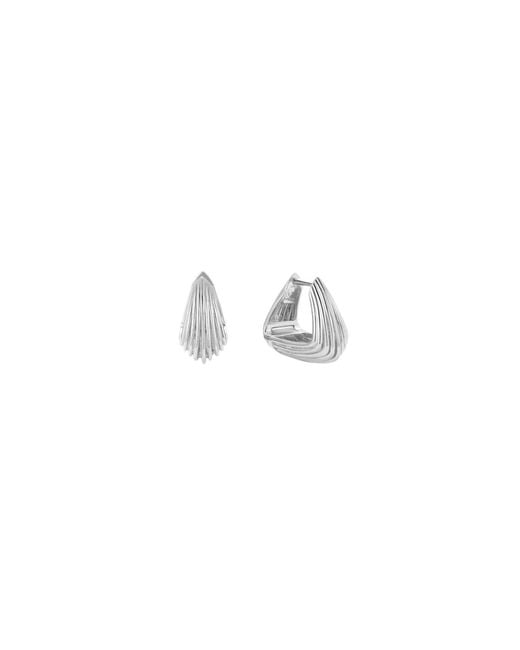 Vanhi White Juno Ridged Chunky Hoops