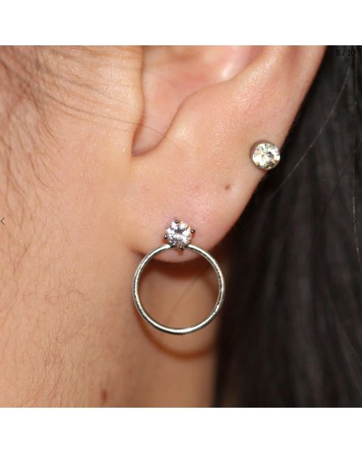 VicStoneNYC Fine Jewelry Metallic Solid Circle Ear Jacket Earrings – Modern Fine Jewelry