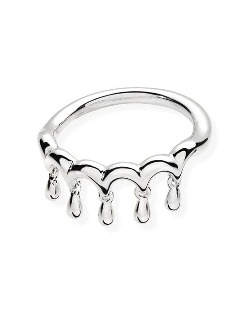 Lucy Quartermaine Metallic Solid Sterling Waterfall Five Drip Ring
