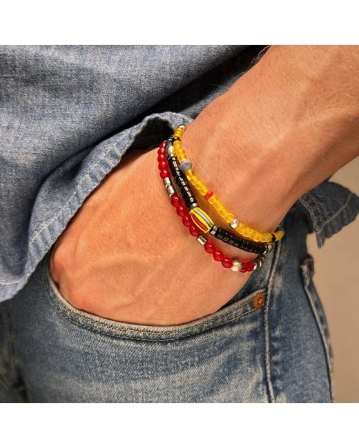 Jaredjamin Yellow Samurai Bracelet Set for men
