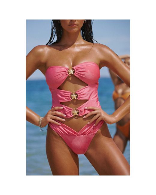 Blackbough Swim Pink Dosia Cut-Out Tube Top Beso