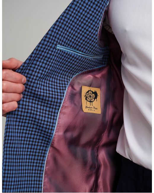 Gresham Blake Blue Gingham Jacket for men
