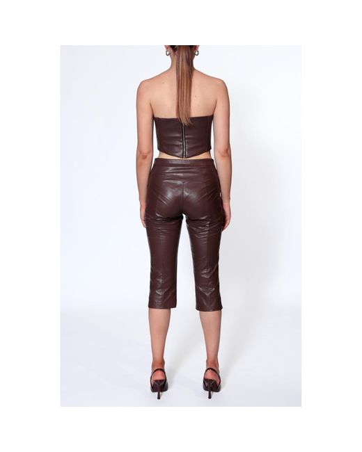 AGGI by HALEWSKI Brown Capri Dakota Chocolate Below Knee Length Pants