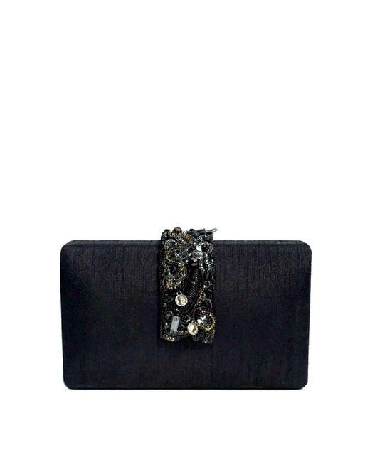 Simitri Black Orchid Beaded Fringe Clutch