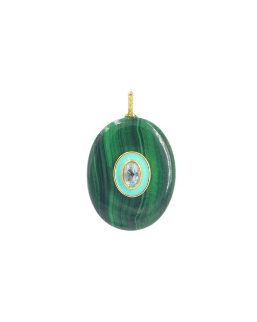 KAMARIA Green Malachite Gemstone Pendant With Topaz