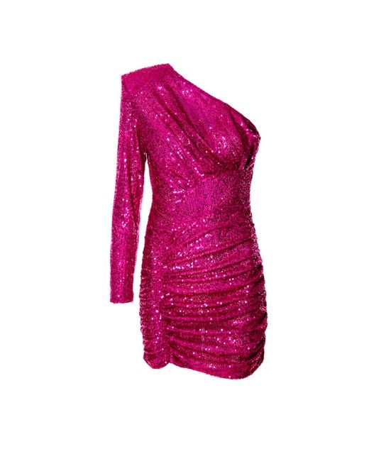 AGGI by HALEWSKI Purple Josefine Evening Fuchsia Sequin Mini Dress