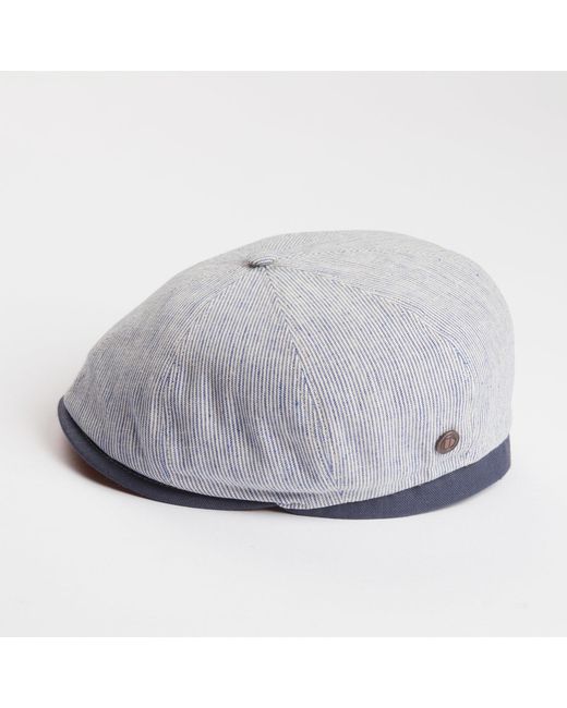 Dasmarca Hats Gray Raggie Linen Cotton Summer Italian Flat Cap For for men