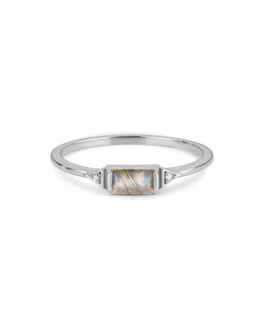 Zohreh V. Jewellery Labradorite & White Sapphire Ring Sterling Silver