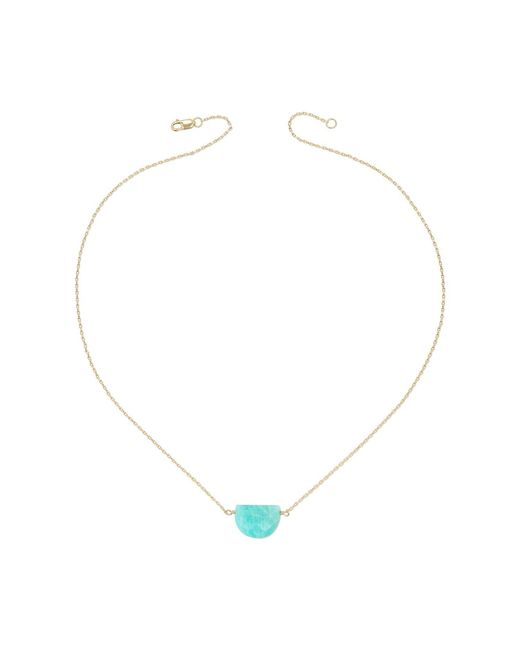 Heather Hawkins Jewelry Metallic Luna Moon Shaped Gemstone Necklace