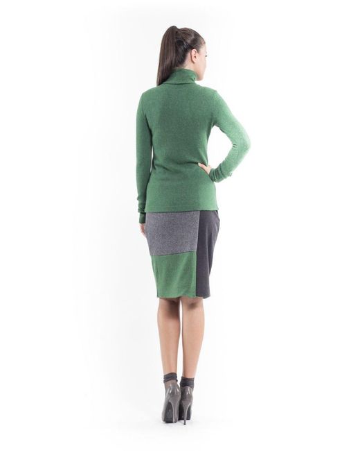 Conquista Green Applique Detail Polo Neck Top