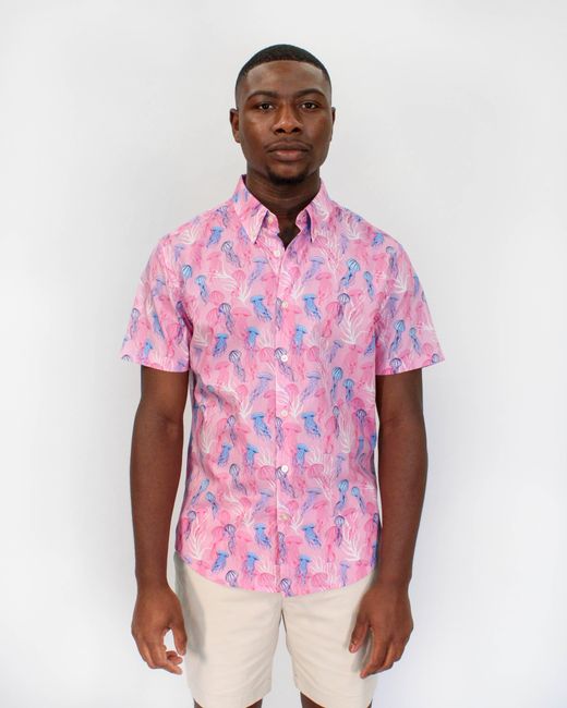 Lords of Harlech Tim Jellyfish Shirt In Pink for men