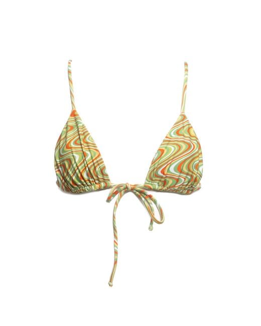 Patti Jane Swim Metallic Sharon's Groovy Front Tie Triangle Bikini Top
