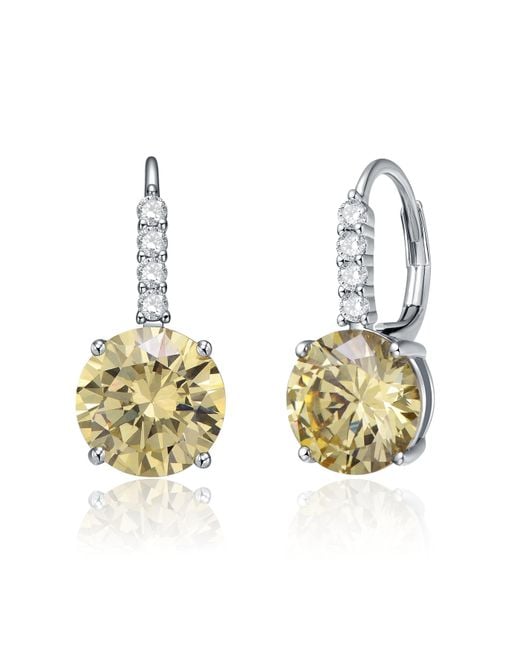 Genevive Jewelry Metallic Rachel Glauber Elegant Basket-Set Drop Earrings With Colored Cubic Zirconia