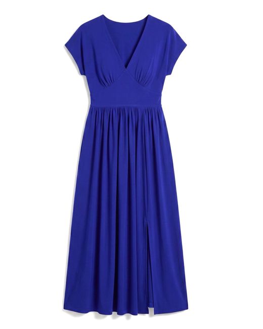 Louche Purple Unity Linen Mix Midi Dress
