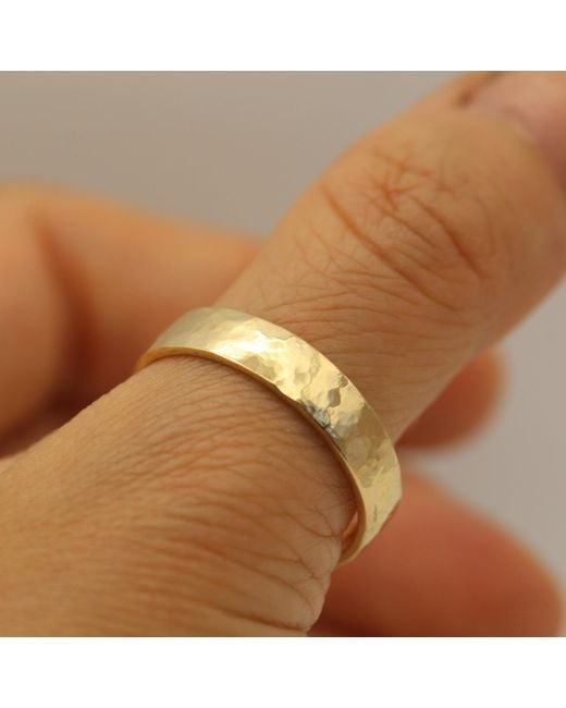 VicStoneNYC Fine Jewelry Metallic Unique Hammered Texture Ring for men