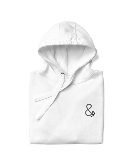 Anchor and Crew White Palm Tree Slow Sundays Running Club Cotton Blend Hoodie