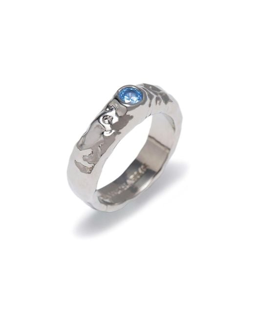 Classicharms White Sylvie Molten Gemstone Stackable Ring