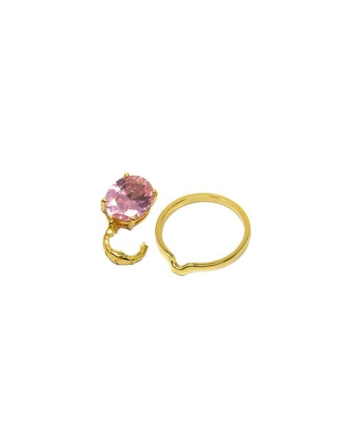NASI SILVER Metallic Crystalis Dancer Ring- Spinel