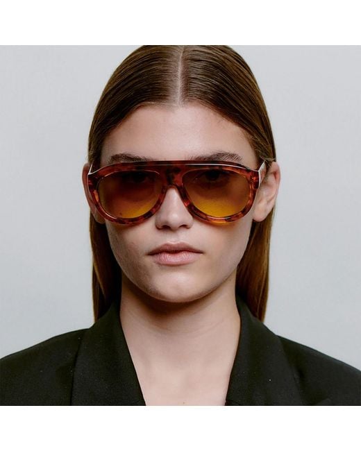 A.Kjærbede Brown Neutrals Rio Sunglasses Havana