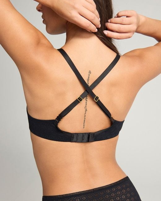 Nudea Black Honeycomb Semi-Demi Bra