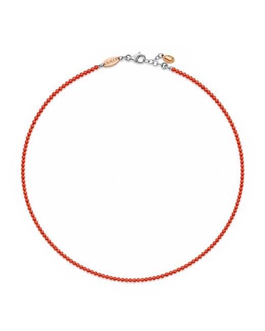 Unaloe Red Sterling Mediterranean Coral Necklace – Natural Coral Pendant Discreet Elegance