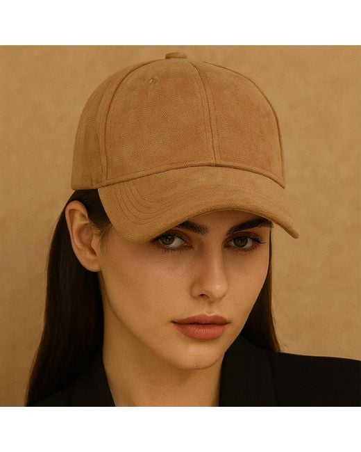 Chanel Joan Elkayam Brown Faux Suede Khaki Cap