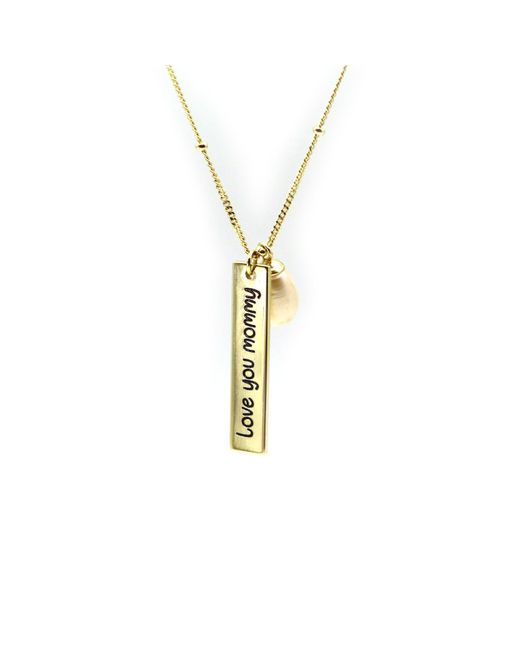 VicStoneNYC Fine Jewelry Metallic Love You Mommy Pearl Necklace
