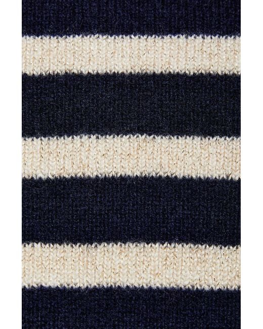 Guinea London Blue Breton & Cream Lurex Stripe Wool & Cashmere Jumper