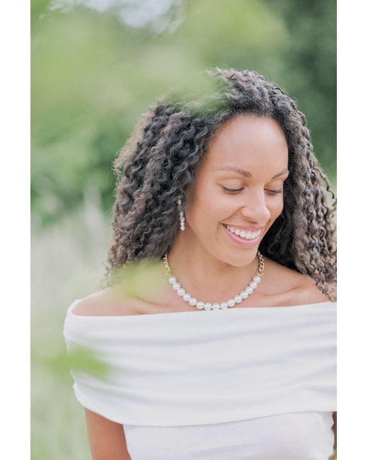 Emma Holland Jewellery Metallic Pearl & Chain Statement Necklace