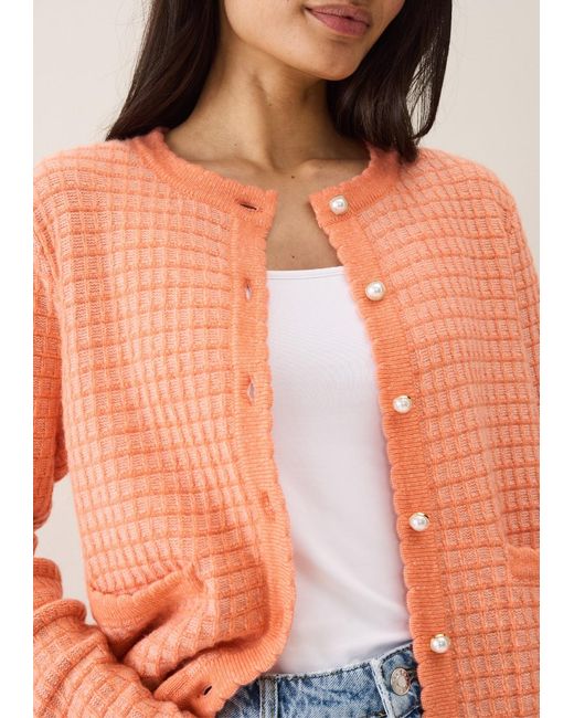 Loop Cashmere Pink Crew Neck Cardigan