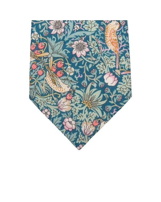 LE COLONEL Blue Neutrals Liberty Emerald Strawberry Thief Tie for men