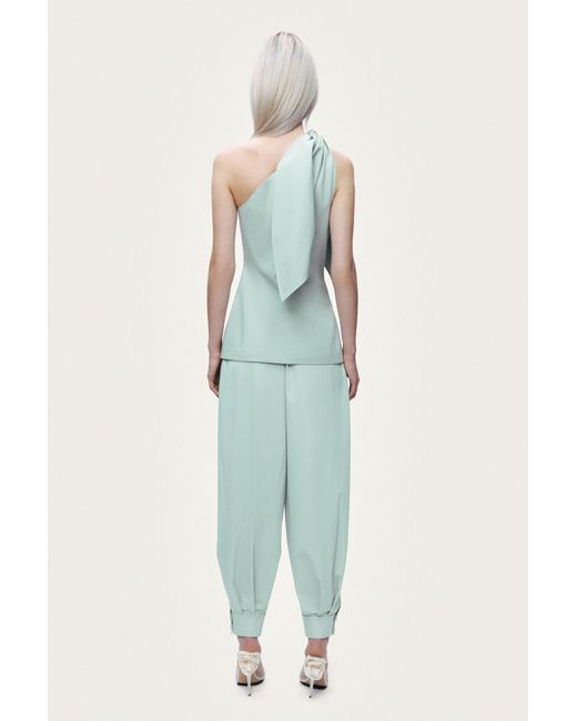 Nocturne Blue Shoulder Tie Blouse