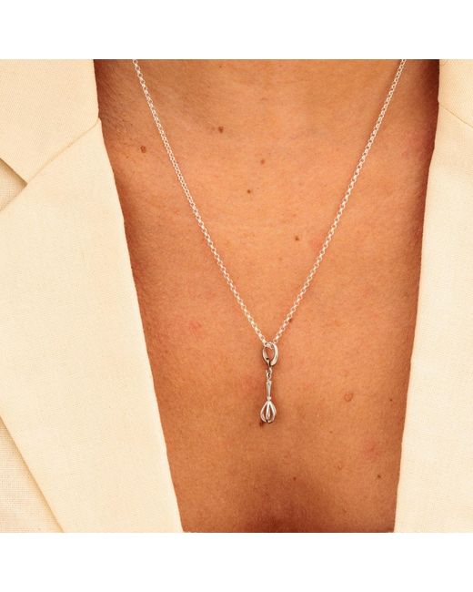 Lily Charmed Metallic Sterling Whisk Charm Necklace