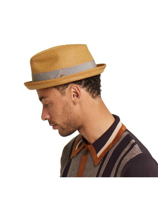 Dasmarca Hats Natural Dasmarca Andy Short Brim Trilby Retro Summer Skimpy Brim Straw Braided Hat for men