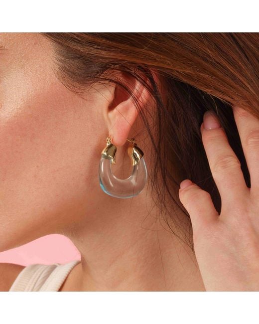 Michael Nash Jewelry Blue Winslow Transparent Aqua Resin And Hoop Earrings