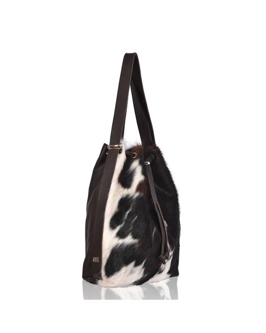 Owen Barry Black Cowhide Backpack/Shoulder Bag Tricolour