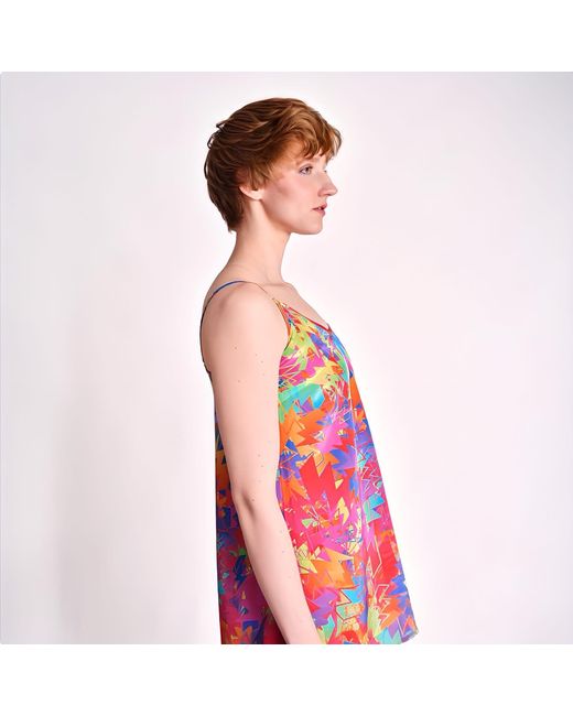 Any Old Iron Red Pastel Lightning Short Dress