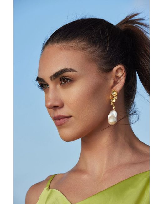 Adriana Pappas Designs Metallic Artsy Pearl Drops