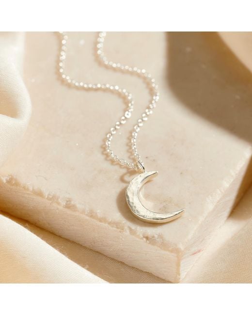 Posh Totty Designs White Sterling Small Crescent Moon Necklace