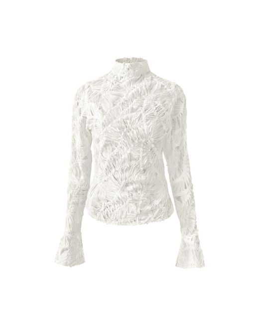 OW Collection White Cassie Long Sleeve Blouse