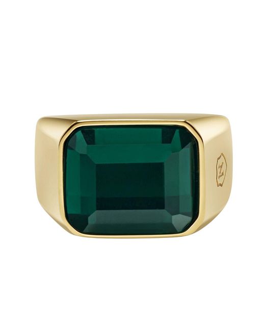 Nialaya Yellow Zircon Signet Ring for men