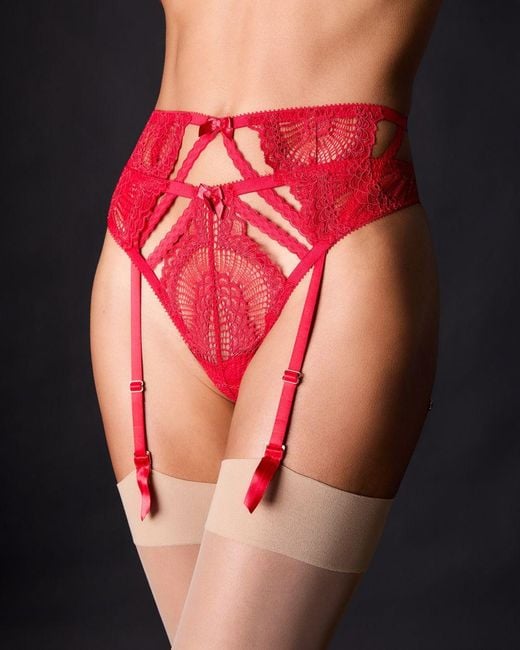 Journelle Red Natalia Suspender Belt Scarlet