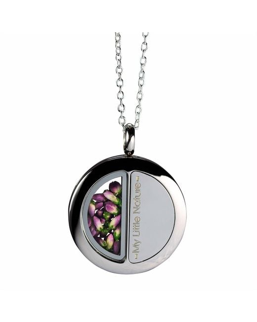 My Little Nature Metallic Necklace With Natural Scottish Heather Flowers