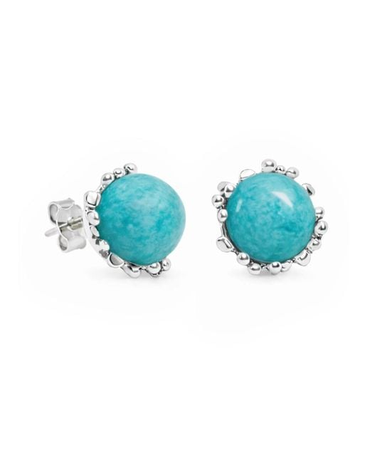 Unaloe Blue Ribes Earrings With Natural Amazonite