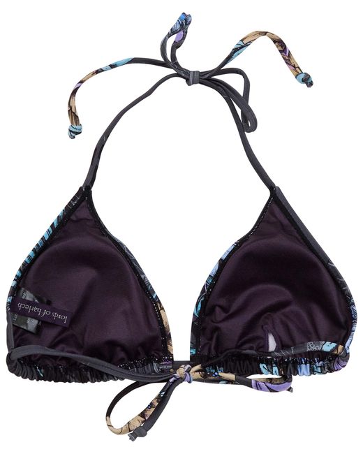 Lords of Harlech Blue Flavia Exotic Floral Bikini Top