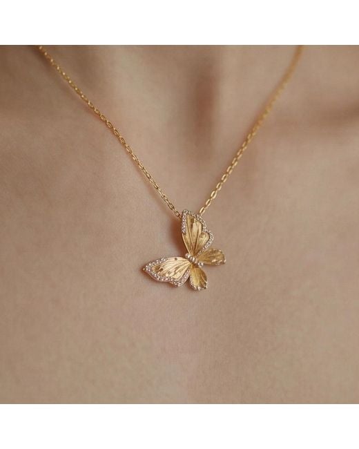 Ormiro Metallic Butterfly Reverie Vermeil Necklace